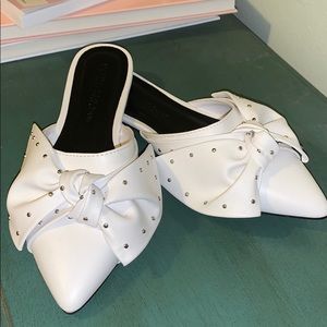 *White slip on mules*